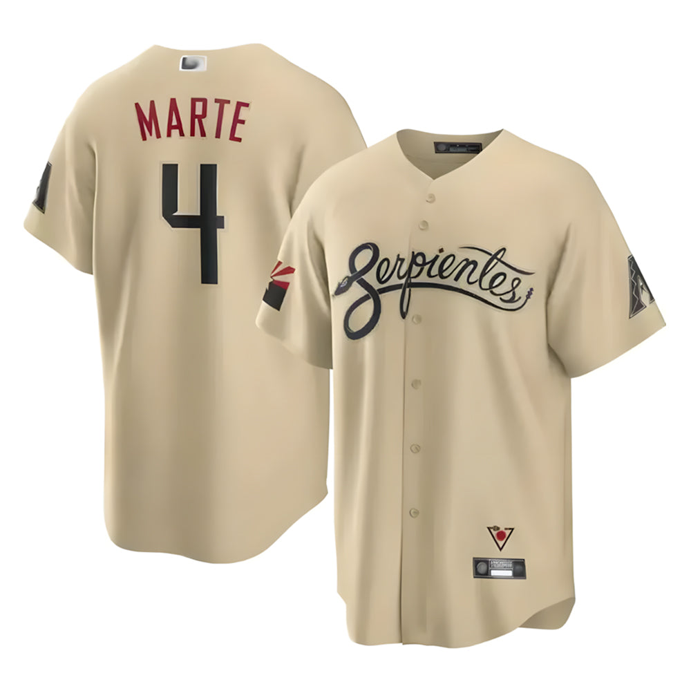 Kdoa A.Diamondbacks #4 Ketel Marte Player Gold City Connect Stitched Jerseys