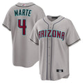 Kdoa A.Diamondbacks #4 Ketel Marte Player Gray Home Game Stitched Jerseys