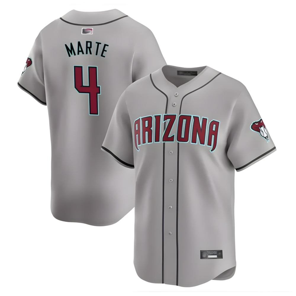 Kdoa A.Diamondbacks #4 Ketel Marte Player Gray Replica Game Stitched Jerseys