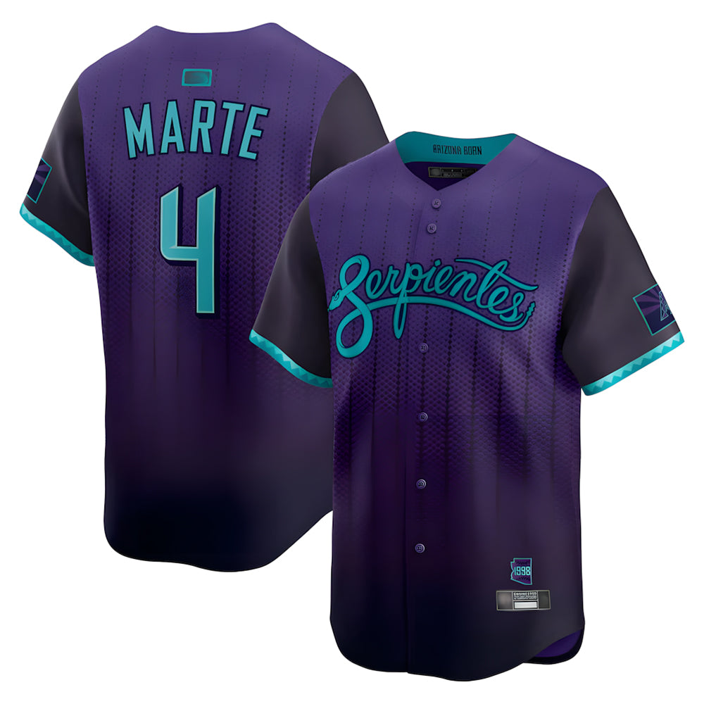 Kdoa A.Diamondbacks #4 Ketel Marte Player Purple City Connect Limited Stitched Jerseys