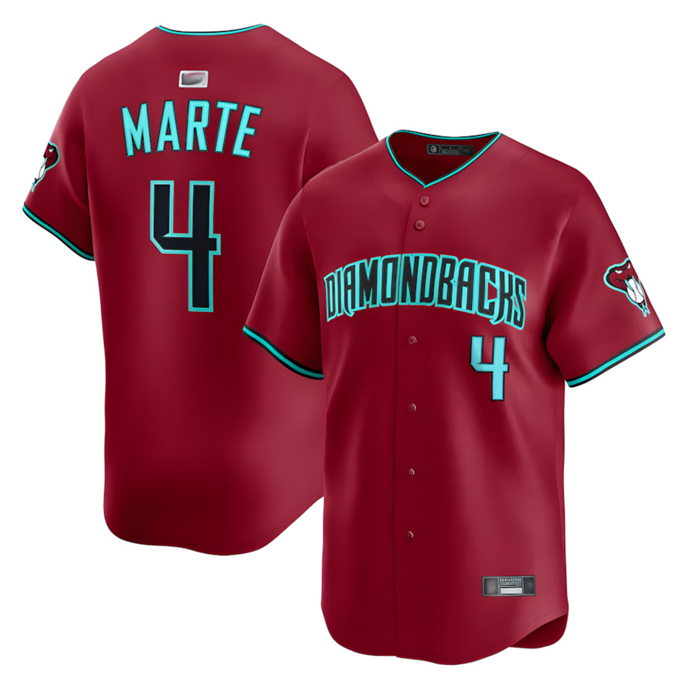 Kdoa A.Diamondbacks #4 Ketel Marte Player Red Home Limited Stitched Jerseys