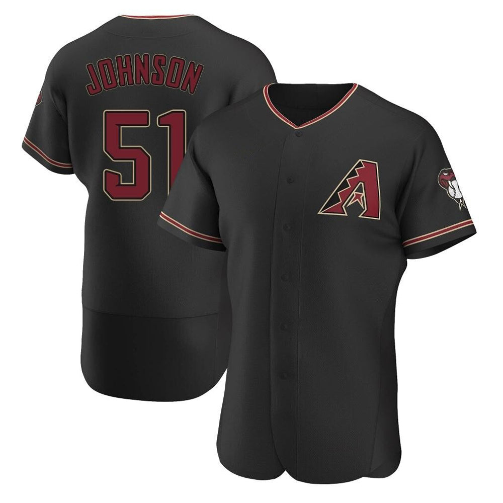 Kdoa A.Diamondbacks #51 Randy Johnson Player Black Authentic Alternate Stitched Jerseys