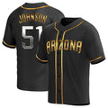 Kdoa A.Diamondbacks #51 Randy Johnson Player Black Golden Replica Alternate Stitched Jerseys