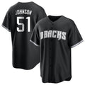 Kdoa A.Diamondbacks #51 Randy Johnson Player Black White Replica Alternate Stitched Jerseys