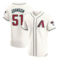 Kdoa A.Diamondbacks #51 Randy Johnson Player Cream Elite Home Patch Stitched Jerseys
