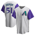 Kdoa A.Diamondbacks #51 Randy Johnson Purple Replica Alternate Cooperstown Collection Stitched Jerseys