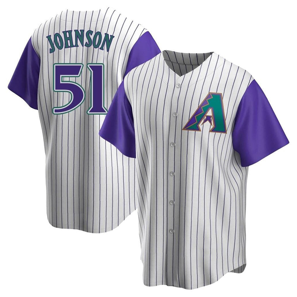 Kdoa A.Diamondbacks #51 Randy Johnson Purple Replica Alternate Cooperstown Collection Stitched Jerseys