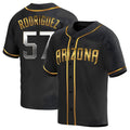 Kdoa A.Diamondbacks #57 Eduardo Rodriguez Player Black Golden Replica Alternate Stitched Jersey
