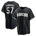 Kdoa A.Diamondbacks #57 Eduardo Rodriguez Player Black White Replica Alternate Stitched Jersey