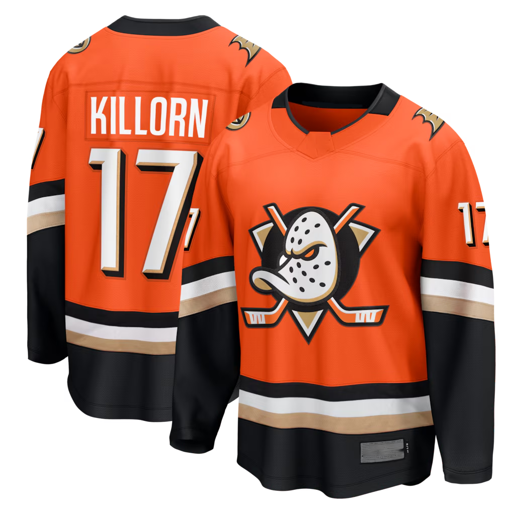 Kdoa A.Ducks #17 Alex Killorn Orange Home Breakaway Jerseys