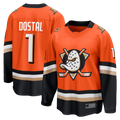 Kdoa A.Ducks #1 Lukas Dostal Orange Home Breakaway Jerseys