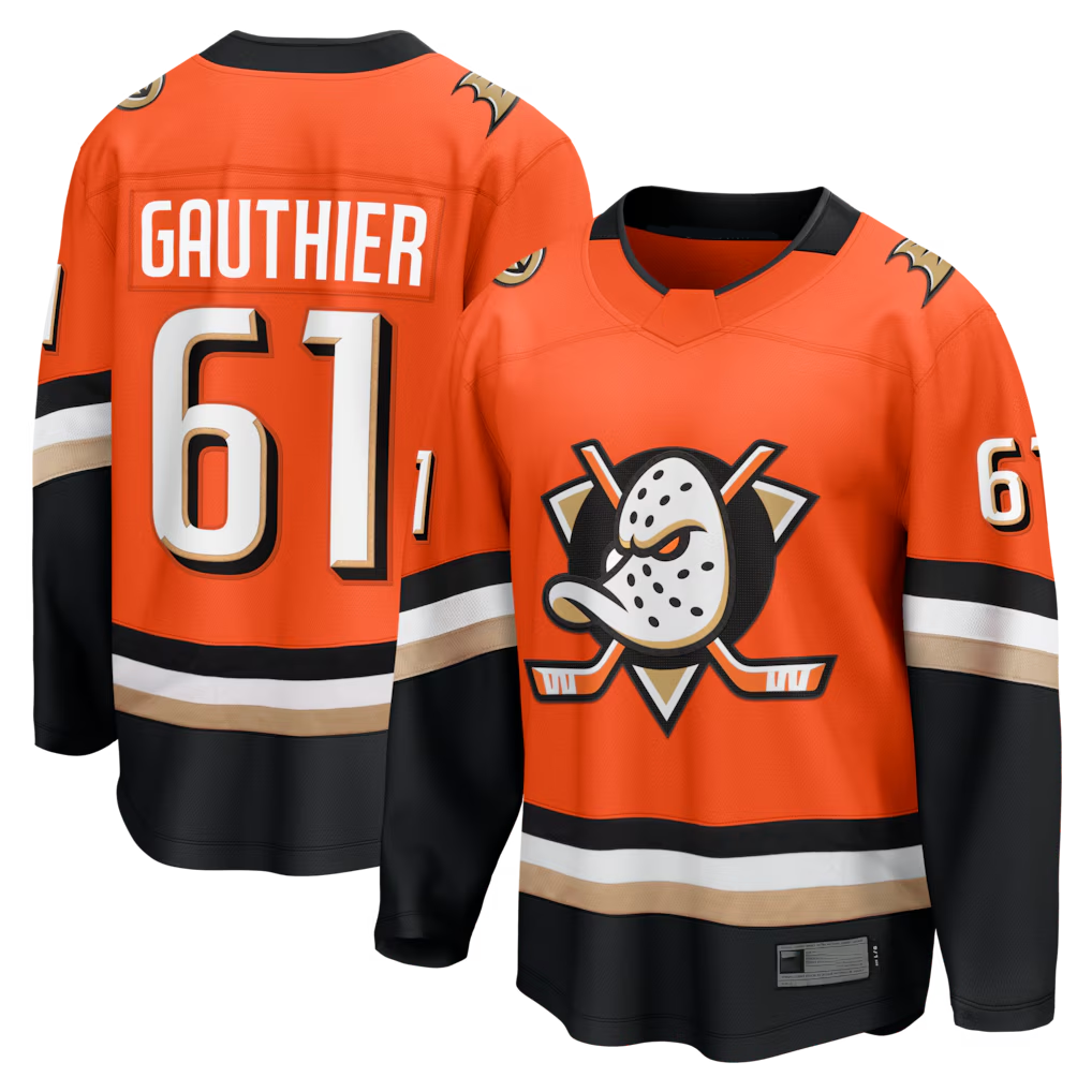 Kdoa A.Ducks #61 Cutter Gauthier Orange Home Breakaway Jerseys