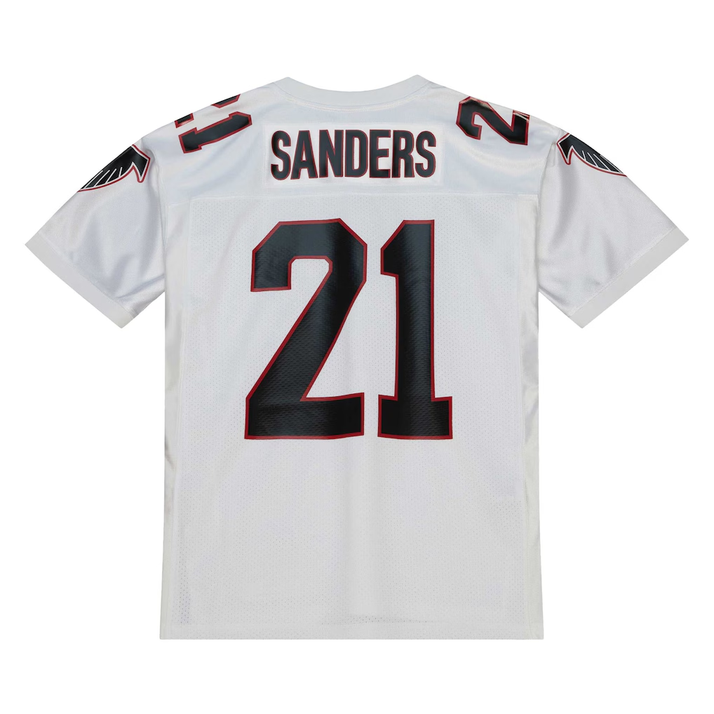 Kdoa A.Falcons 1991 #21 Deion Sanders Mitchell & Ness White Authentic Throwback Retired Player Stitched Puhic Jersey