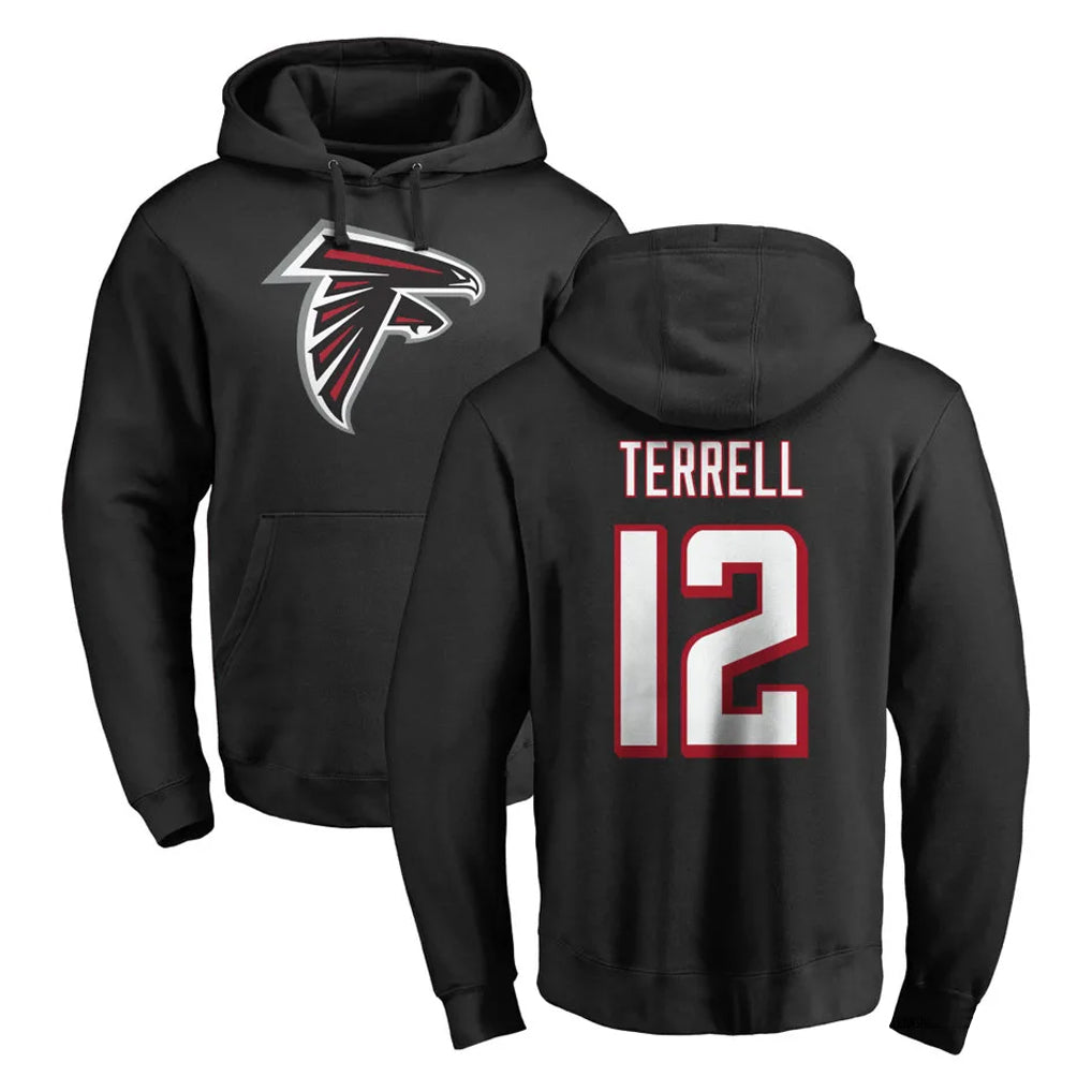 Kdoa A.Falcons #12 Avieon Terrell Player Black Salute to Service Hoodies Stitched Jerseys
