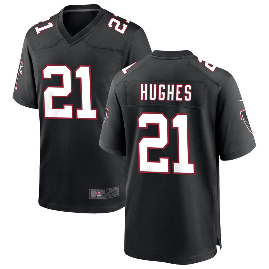 Kdoa A.Falcons #21 Mike Hughes Player Black Throwback Game Stitched Jerseys