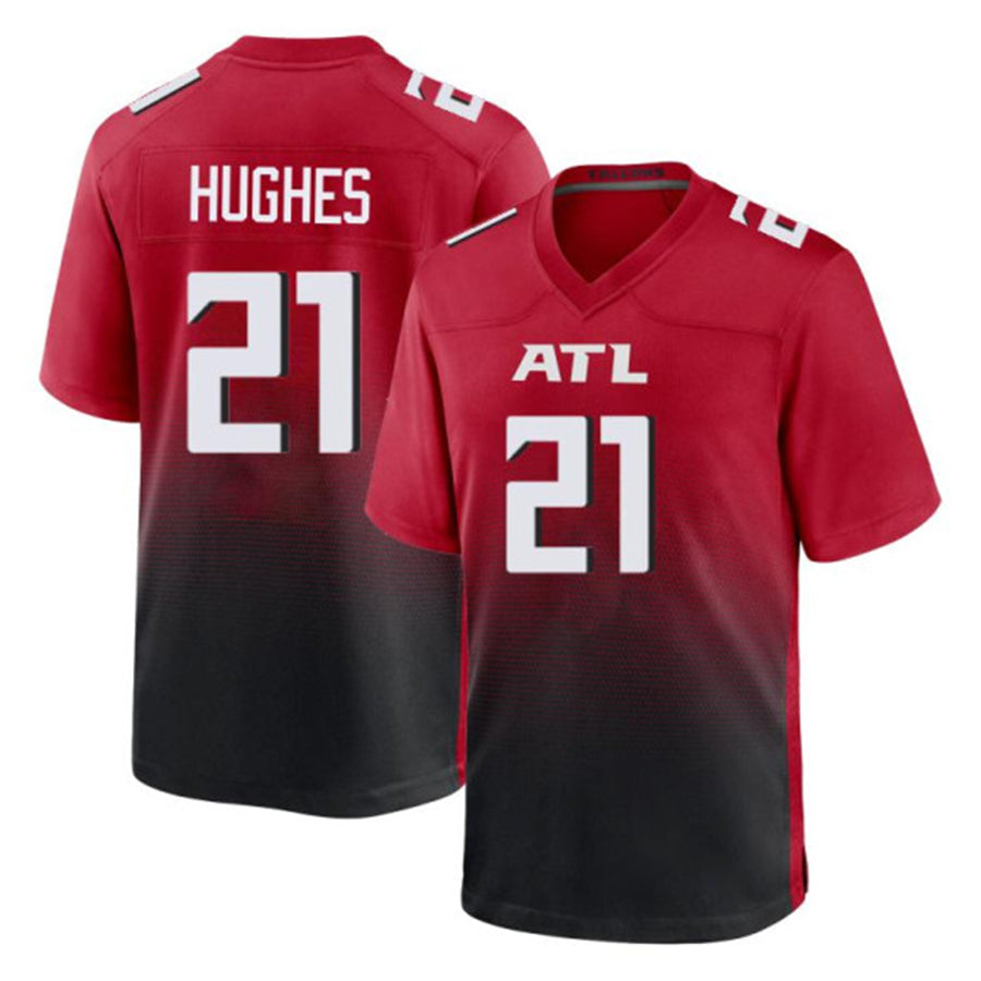 Kdoa A.Falcons #21 Mike Hughes Player Red Home Game Stitched Jerseys