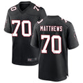 Kdoa A.Falcons #70 Jake Matthews Player Black Throwback Game Stitched Jerseys
