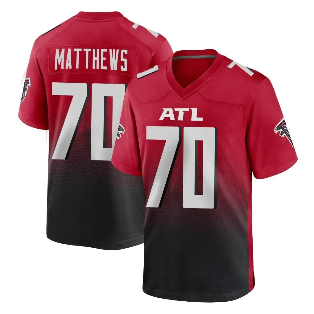 Kdoa A.Falcons #70 Jake Matthews Player Red Home Game Stitched Jerseys