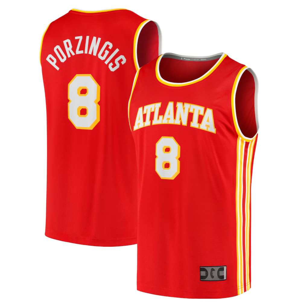 Kdoa A.Hawks #8 Kristaps Porzi??is Red Fast Break Replica Jerseys - Icon Edition
