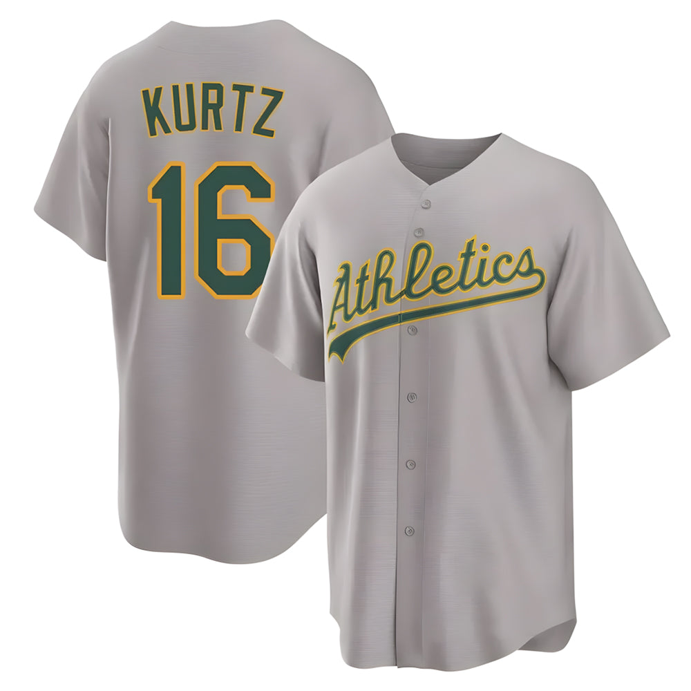 Kdoa Athletics #16 Nick Kurtz Player Gray Home Game Stitched Jerseys