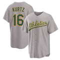 Kdoa Athletics #16 Nick Kurtz Player Gray Home Game Stitched Jerseys