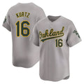 Kdoa Athletics #16 Nick Kurtz Player Grey Home Limited Stitched Jerseys
