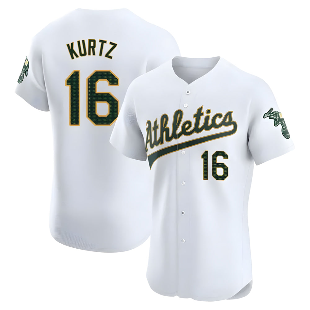 Kdoa Athletics #16 Nick Kurtz Player White Elite Road Stitched Jerseys