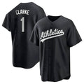 Kdoa Athletics #1 Denzel Clarke player Black&White Replica Stitched Jersey