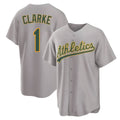 Kdoa Athletics #1 Denzel Clarke player Gray Replica Away Stitched Jersey