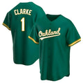 Kdoa Athletics #1 Denzel Clarke player Green Replica Kelly Alternate Stitched Jersey