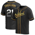 Kdoa Athletics #21 Tyler Soderstrom Player Black Golden Replica Alternate Stitched Jersey