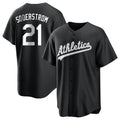 Kdoa Athletics #21 Tyler Soderstrom Player Black&White Replica Stitched Jersey