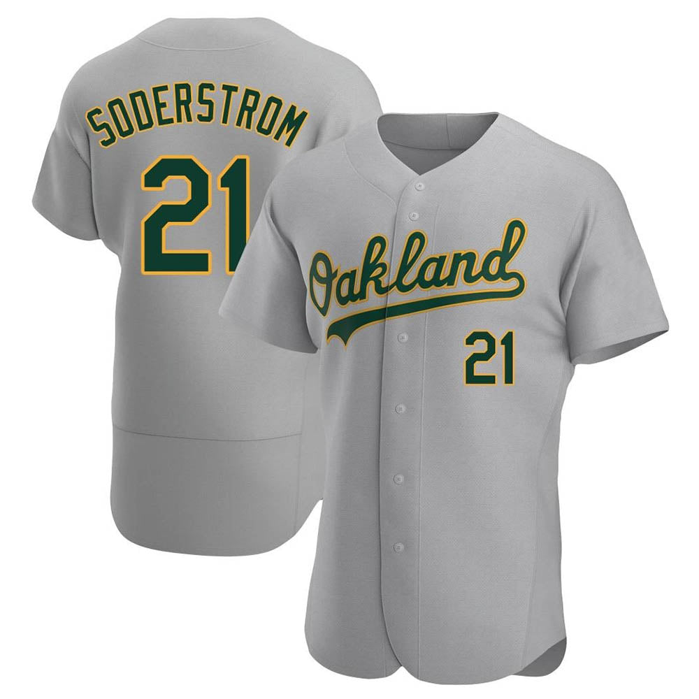 Kdoa Athletics #21 Tyler Soderstrom Player Gray Authentic Road Stitched Jersey
