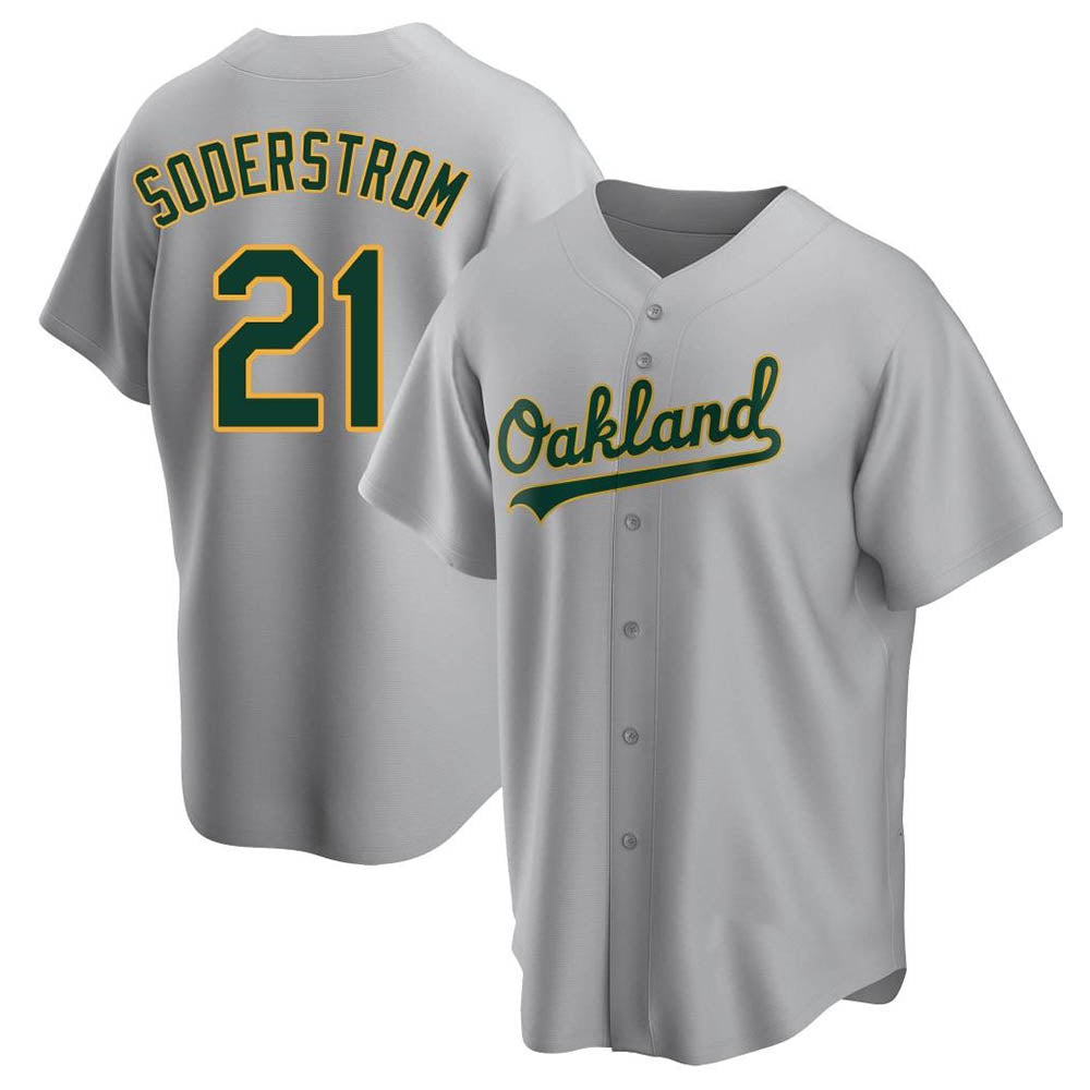 Kdoa Athletics #21 Tyler Soderstrom Player Gray Replica Road Stitched Jersey
