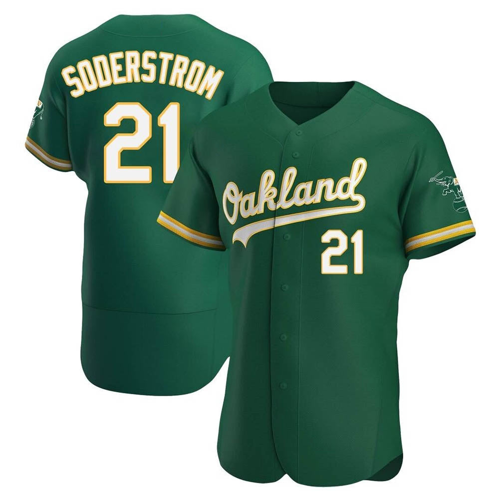Kdoa Athletics #21 Tyler Soderstrom Player Green Authentic Kelly Alternate Stitched Jersey