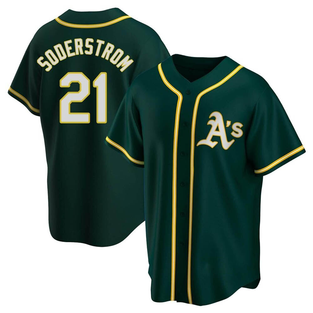 Kdoa Athletics #21 Tyler Soderstrom Player Green Replica Alternate Stitched Jersey