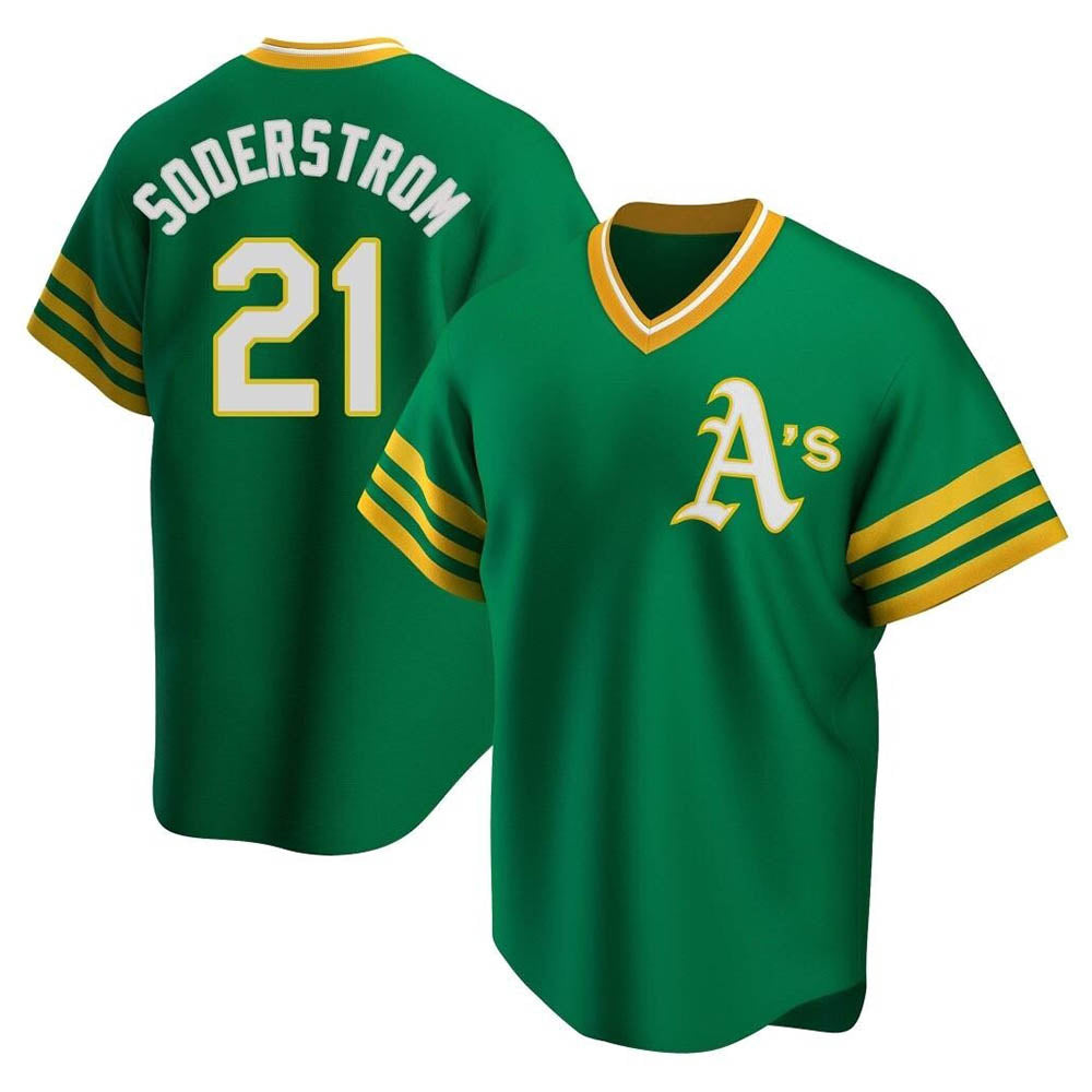 Kdoa Athletics #21 Tyler Soderstrom Player Green Replica Cooperstown Collection Stitched Jersey