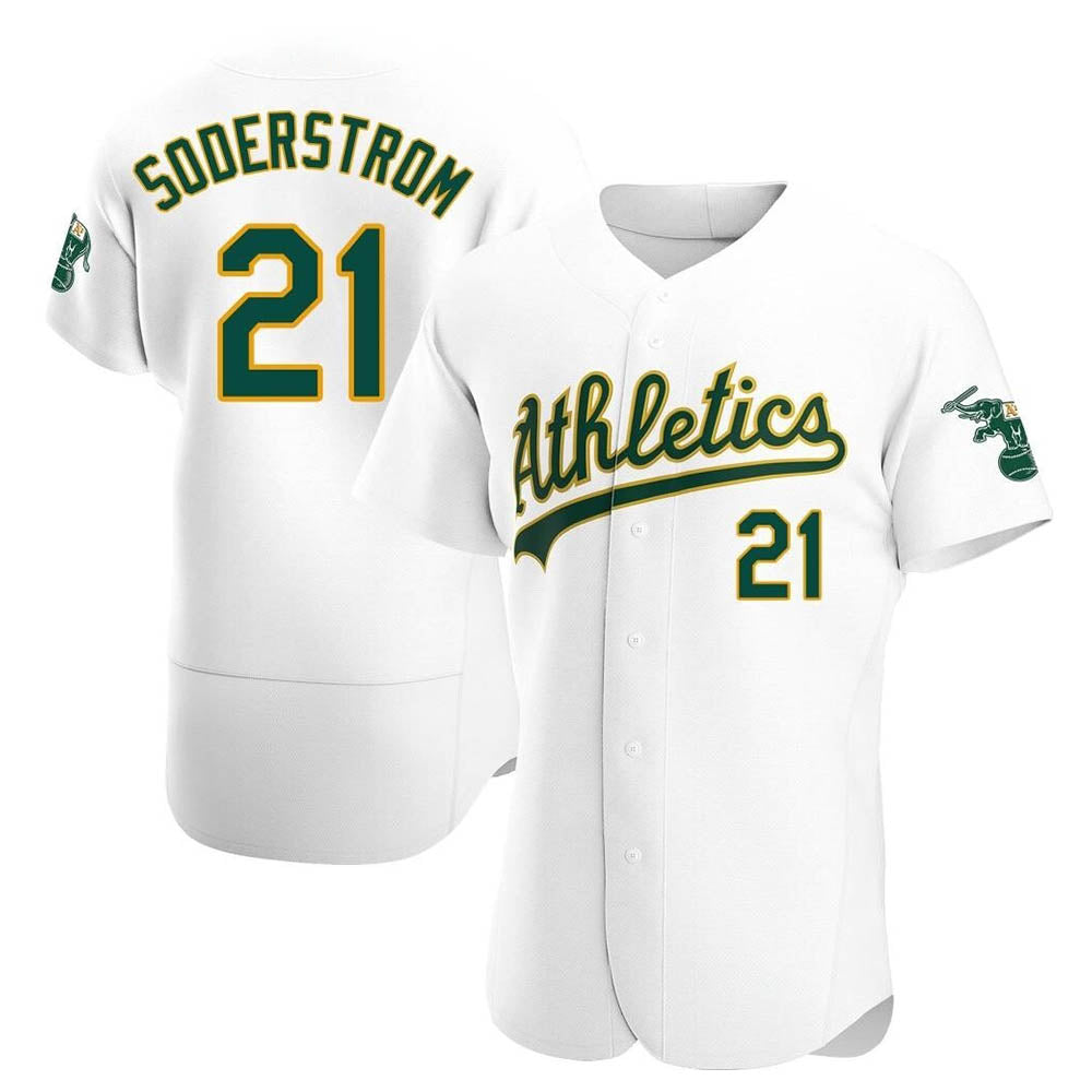 Kdoa Athletics #21 Tyler Soderstrom Player White Authentic Home Stitched Jersey
