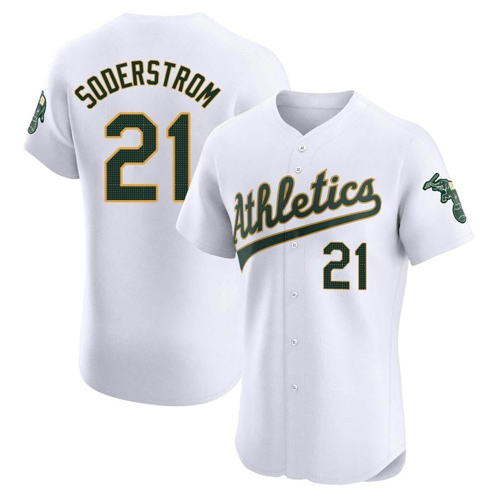Kdoa Athletics #21 Tyler Soderstrom Player White Elite Home Stitched Jersey