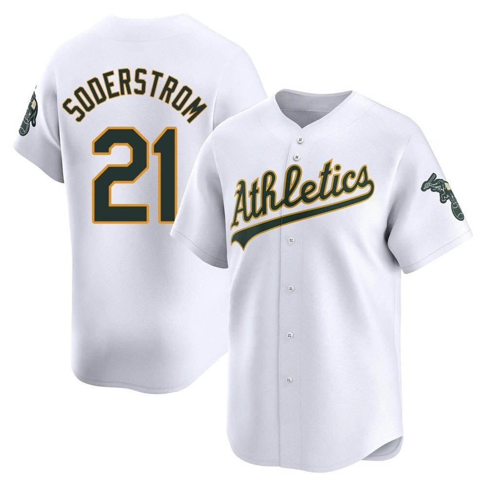 Kdoa Athletics #21 Tyler Soderstrom Player White Limited Home Stitched Jersey