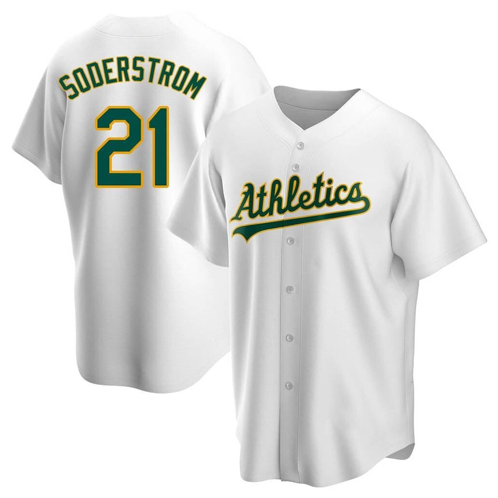 Kdoa Athletics #21 Tyler Soderstrom Player White Replica Home Stitched Jersey