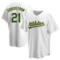 Kdoa Athletics #21 Tyler Soderstrom Player White Replica Home Stitched Jersey