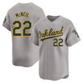 Kdoa Athletics #22 Jeff McNeil player Gray Limited Away Stitched Jersey