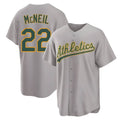 Kdoa Athletics #22 Jeff McNeil player Gray Replica Away Stitched Jersey