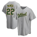 Kdoa Athletics #22 Jeff McNeil player Gray Replica Road Stitched Jersey