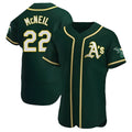 Kdoa Athletics #22 Jeff McNeil player Green Authentic Alternate Stitched Jersey
