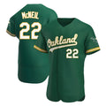 Kdoa Athletics #22 Jeff McNeil player Green Authentic Kelly Alternate Stitched Jersey