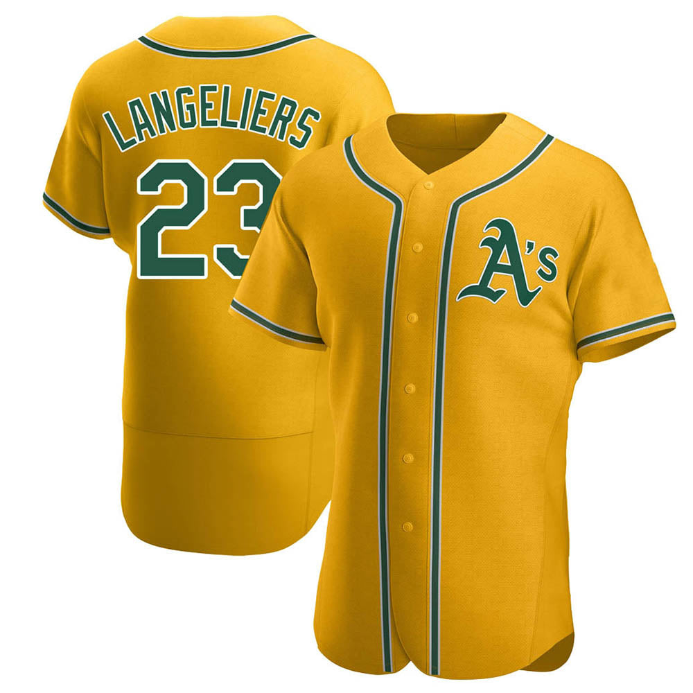 Kdoa Athletics #23 Shea Langeliers Player Gold Authentic Alternate Stitched Jerseys