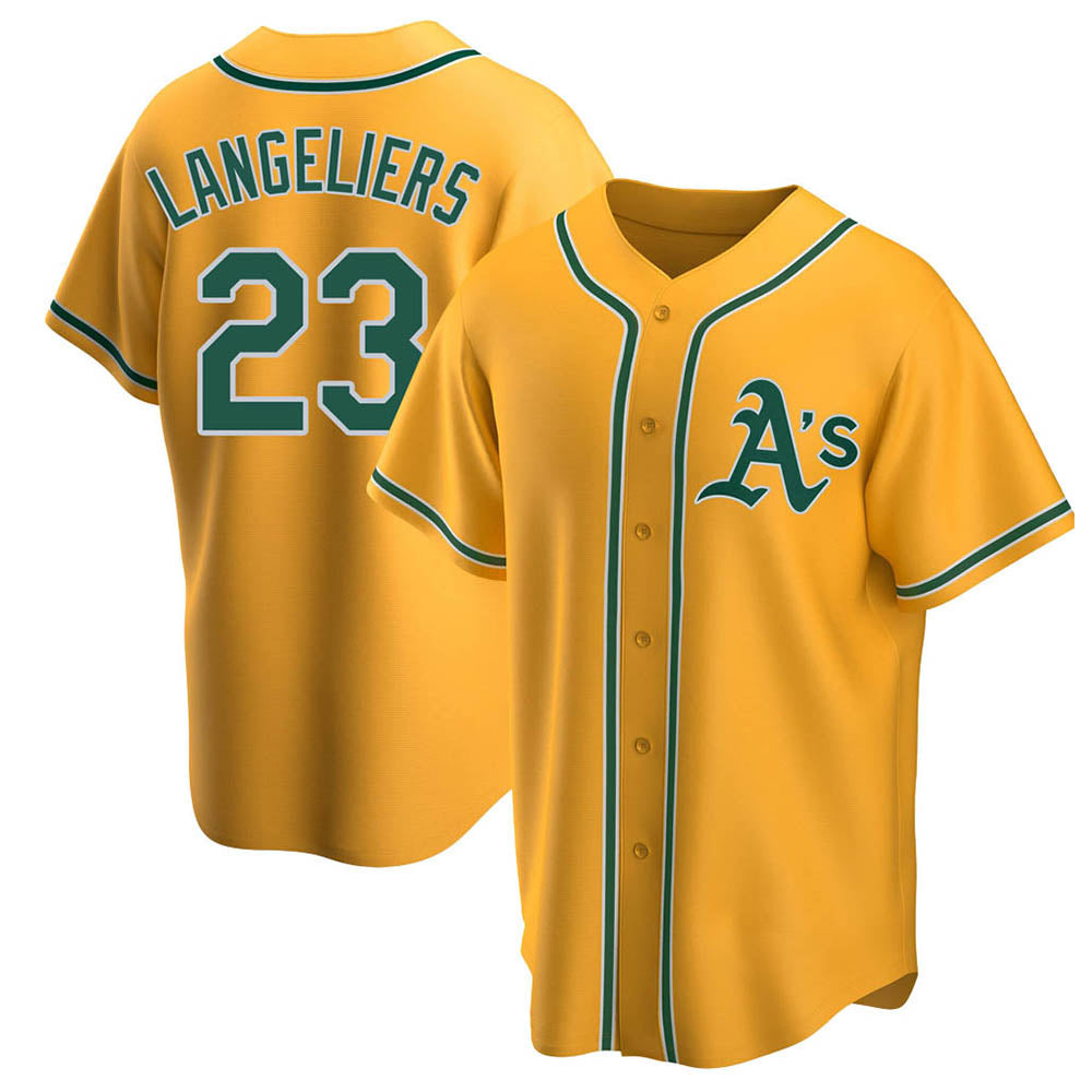 Kdoa Athletics #23 Shea Langeliers Player Gold Replica Alternate Stitched Jersey
