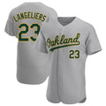 Kdoa Athletics #23 Shea Langeliers Player Gray Authentic Road Stitched Jersey